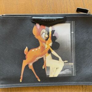 Givenchy Black and Orange Graphic Clutch